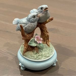 Two Blue Birds Sitting in a Tree Figurine